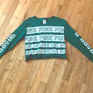 PINK long sleeve cropped shirt